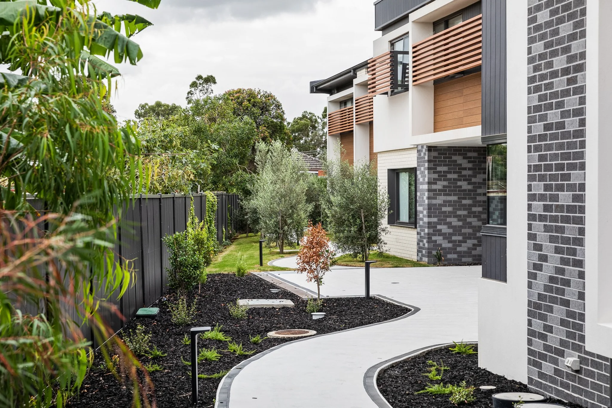 mayflower aged care melbourne garden walkway