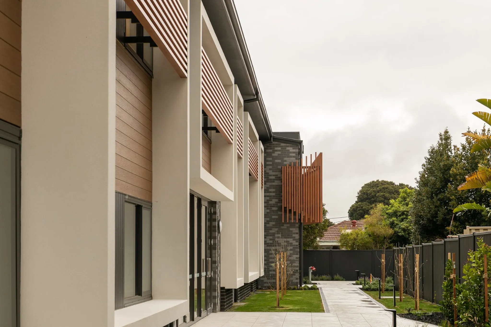 mayflower aged care melbourne landscaped walkway