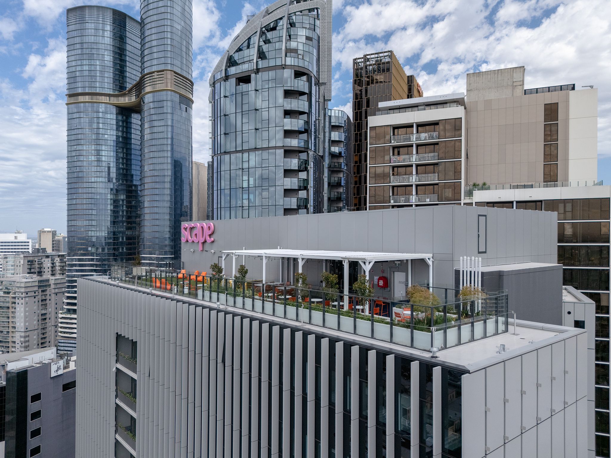 Scape Victoria St Student Housing, Melbourne. Architecture by Denton Corker Marshall. Built by Infinity Constructions. Photography by The Guthrie Project. Occupying land stolen from the Wurundjeri Woi-wurrung of the Kulin Nation.