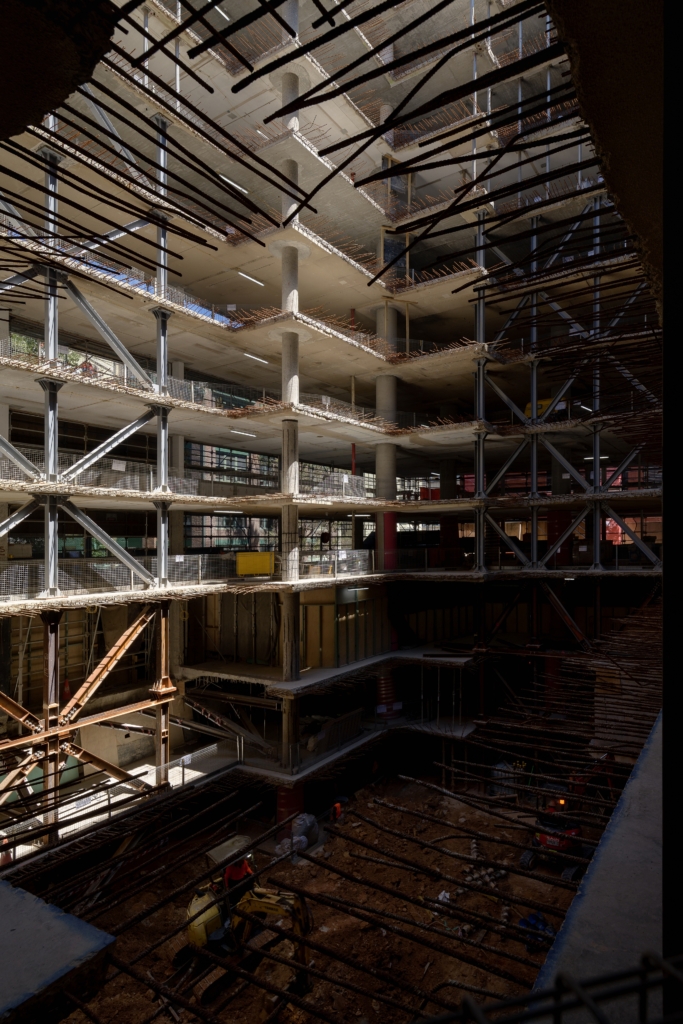 Removal of structural core during Canva HQ demolition phase in Surry Hills