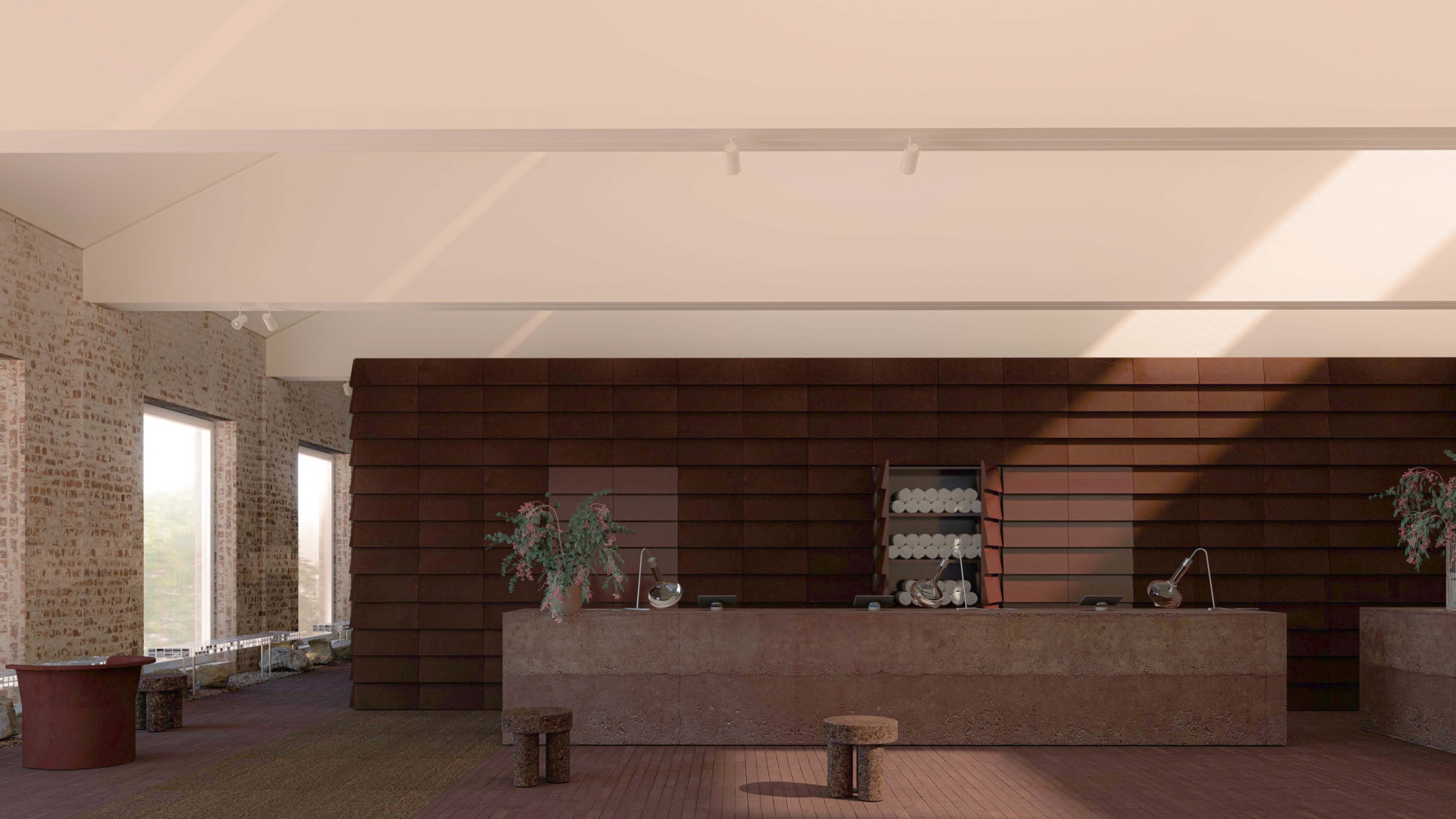 architectural CGI of communal wellness space inside Sense of Self Sydney
