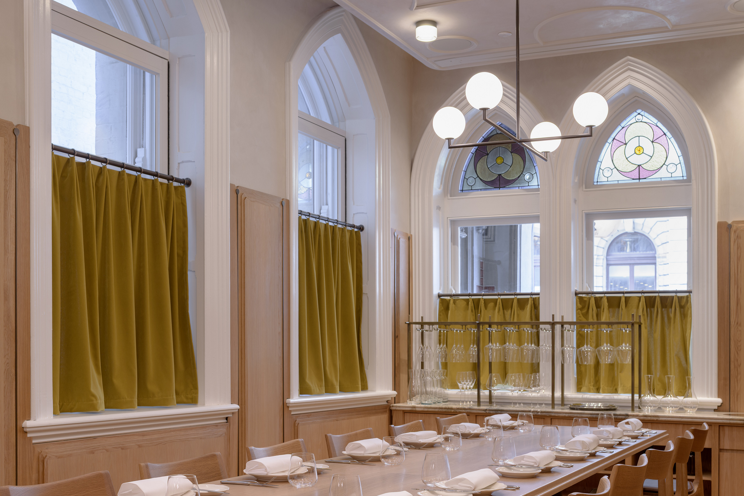 Private dining table and custom seating at Privé Melbourne