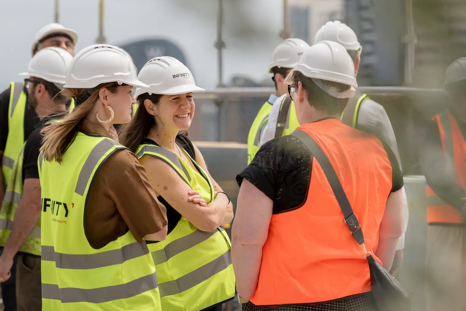 Infinity Constructions team member at the Canva Sydney Campus topping out ceremony