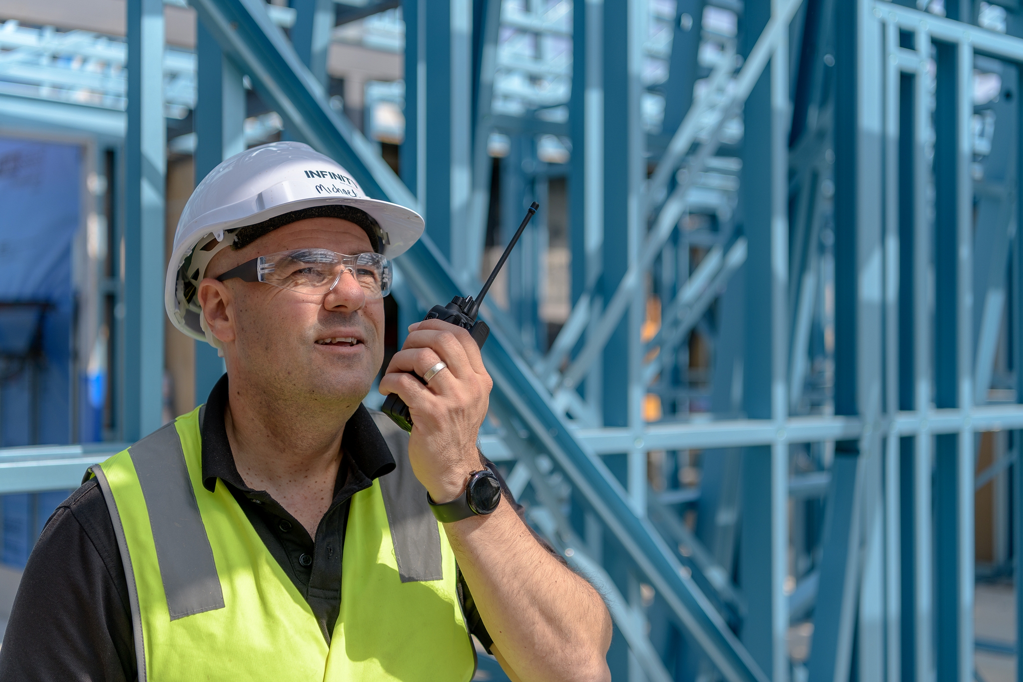 Experienced construction staff meber on site Sydney Construction Company Staff